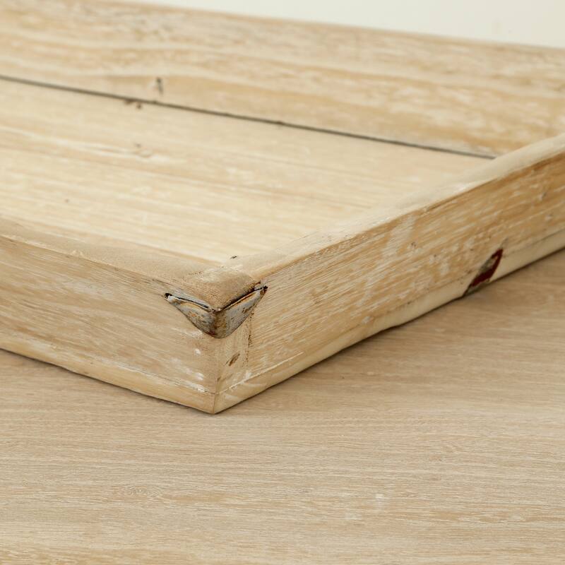 Artissance 28" Reclaimed Wood Tray Off White Wash