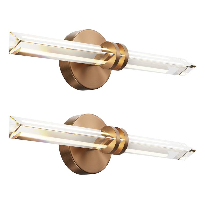 KAYLA 18/24-inch -Triangular Pyramid Crystal Vanity Light - Copper Single Pack
