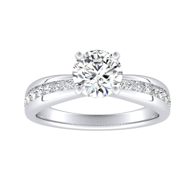 Auriya 14k Gold Round Moissanite Engagement Ring 1.83ctw - White - 10