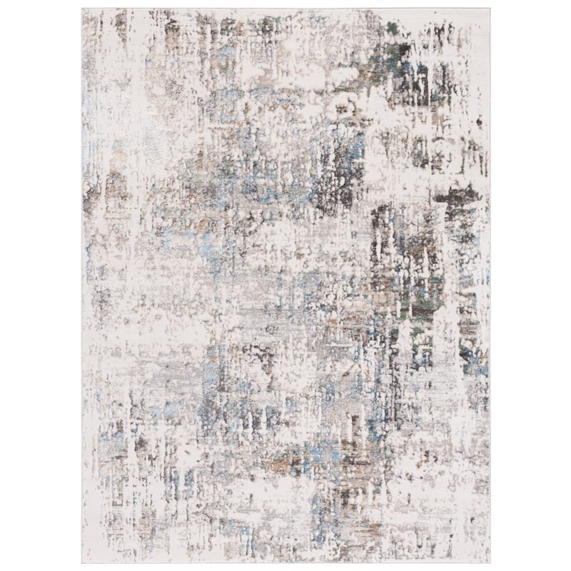 SAFAVIEH Bel Air Ursela Abstract Rug - 6'7" Square - Grey/Blue