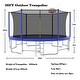 preview thumbnail 15 of 21, 16 ft. Round Outdoor Trampoline with Enclosure Net and Basketball Hoop