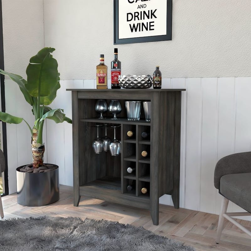 New Canaan 6-Bottle 1-Drawer 1-Shelf Bar Cabinet - Carbon Espresso