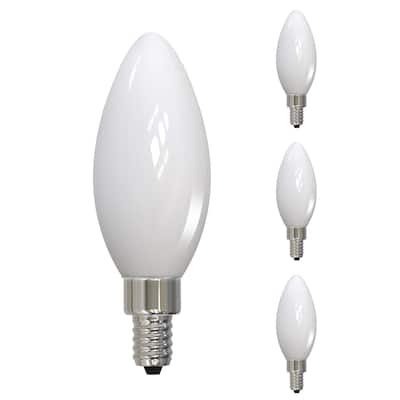 Bulbrite Pack of (4) Dimmable Milky Finish B11 Candelabra (E12) LED Bulb