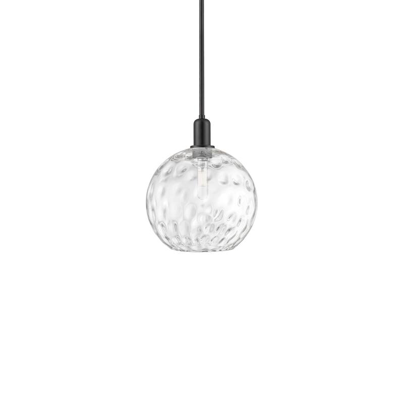 Innovations Lighting 716-1S-15-12 Athens Water Glass Pendant Athens - Matte Black / Clear Water Glass