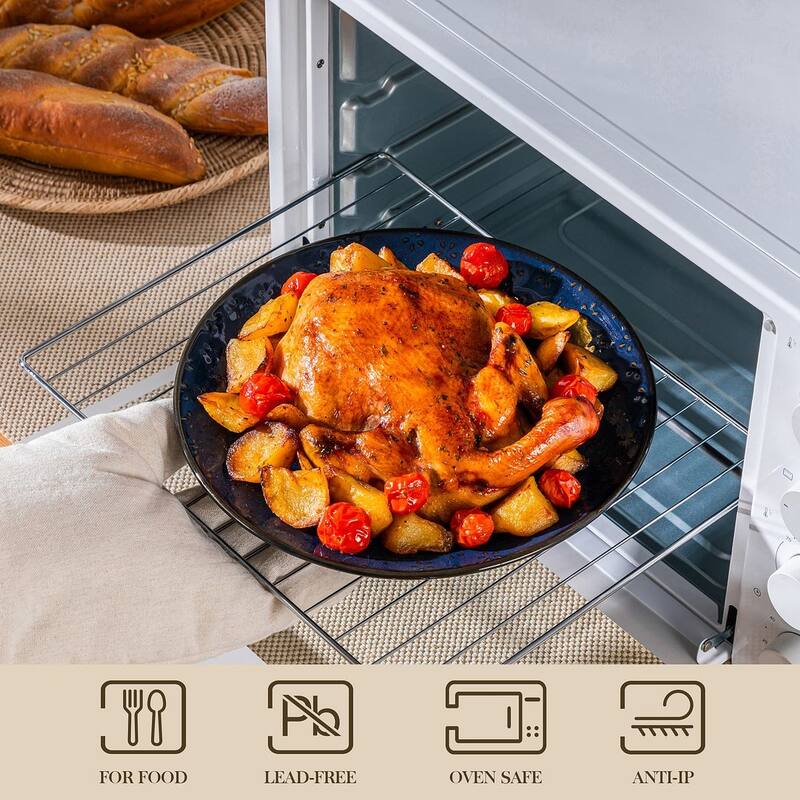 MALACASA LYDIA Embossed Stoneware 16-Piece Dinnerware Set