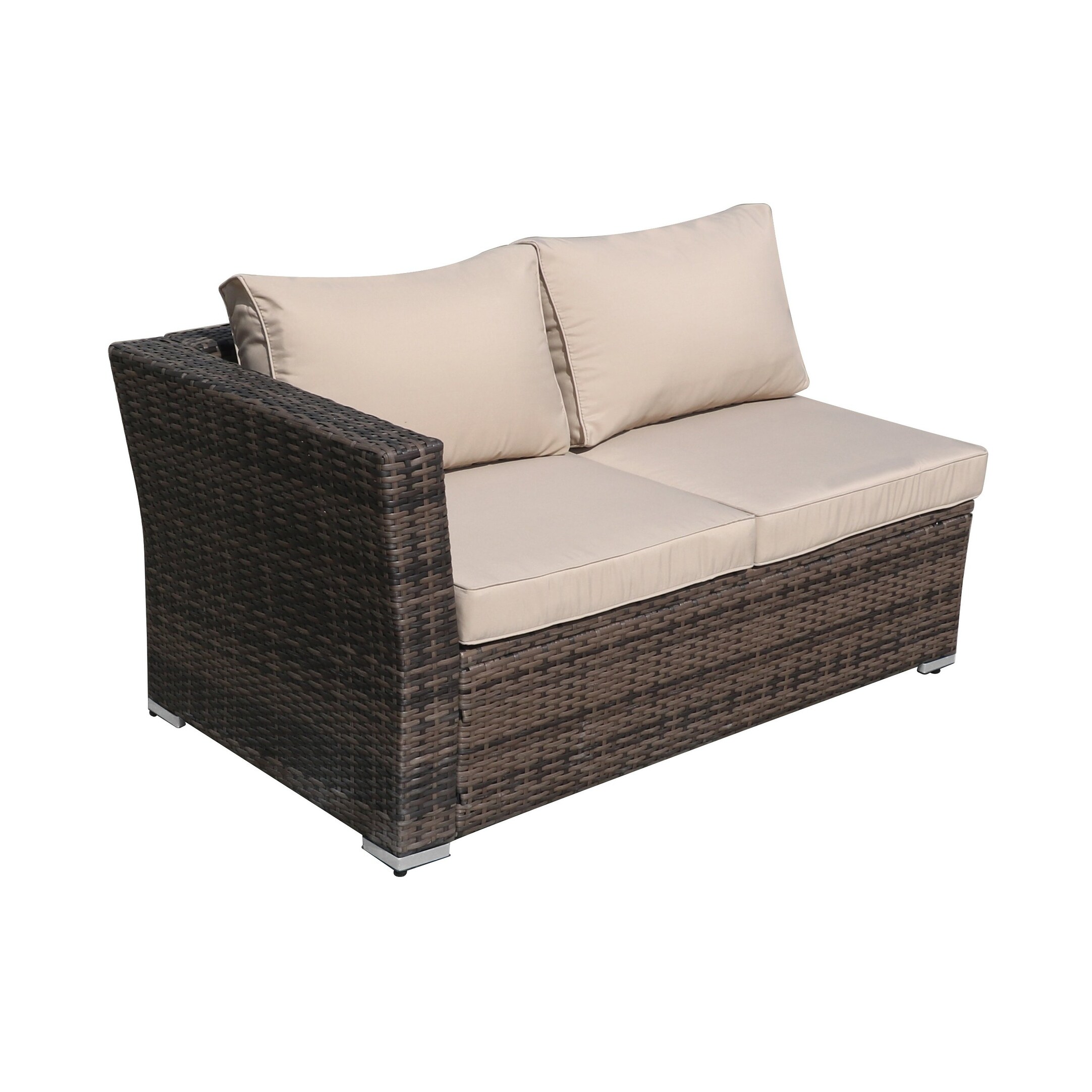 KINWELL 4 Piece Outdoor Patio Furniture Set PE Wicker Sectional