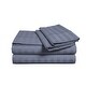 preview thumbnail 19 of 20, Luxury 500 Thread Count Egyptian Cotton Solid or Striped Sheet Set King - Denim (Damask Stripe)