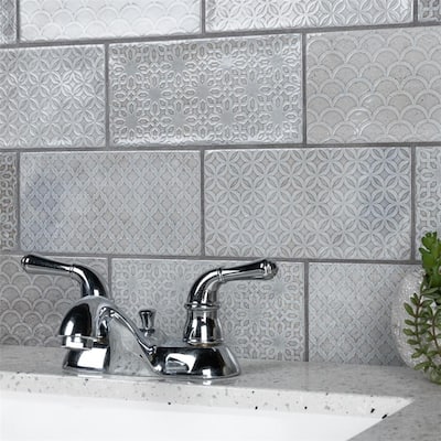 Merola Tile Camden Decor Grey 4" x 8" Ceramic Wall Tile