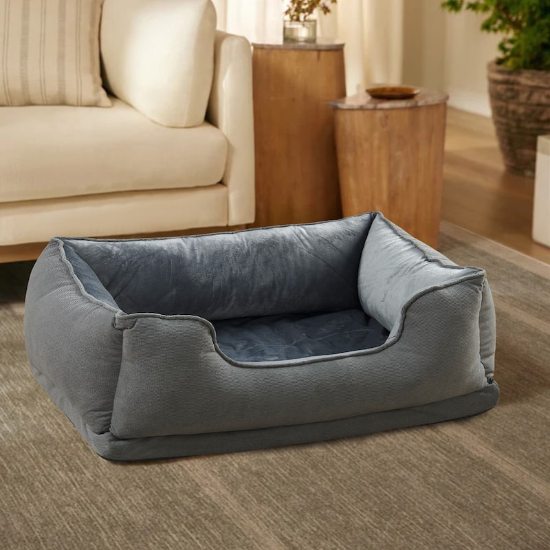 Textured Plush Rectangle Pet Bed