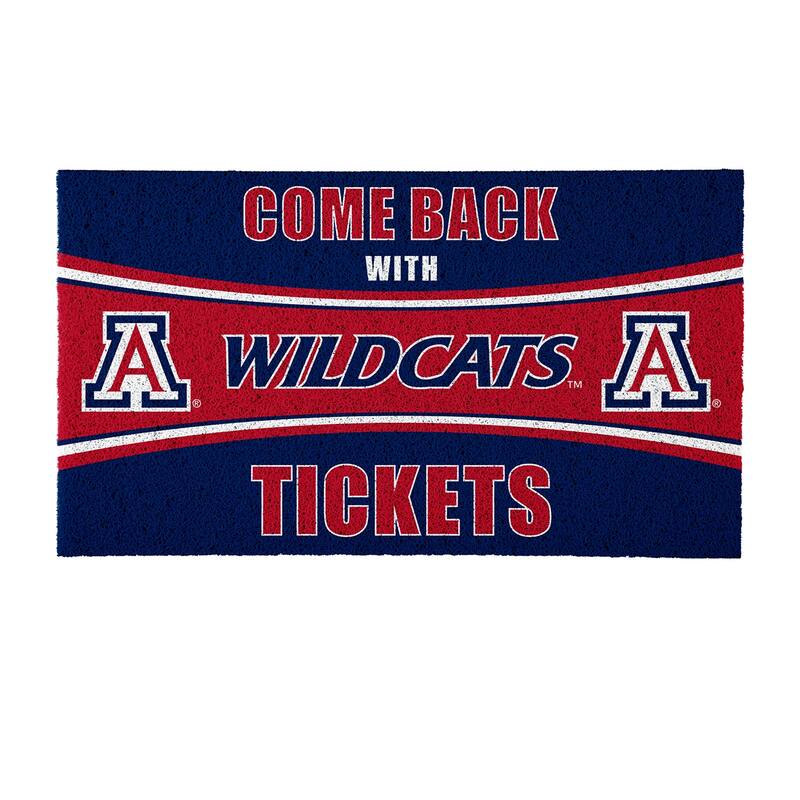 University of Arizona 28 in. x 16 in. PVC "Come Back With Tickets" Trapper Door Mat