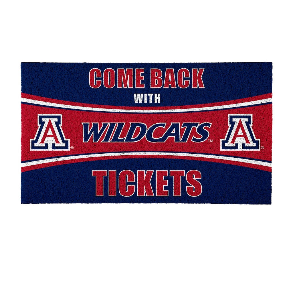 University of Arizona 28 in. x 16 in. PVC "Come Back With Tickets" Trapper Door Mat