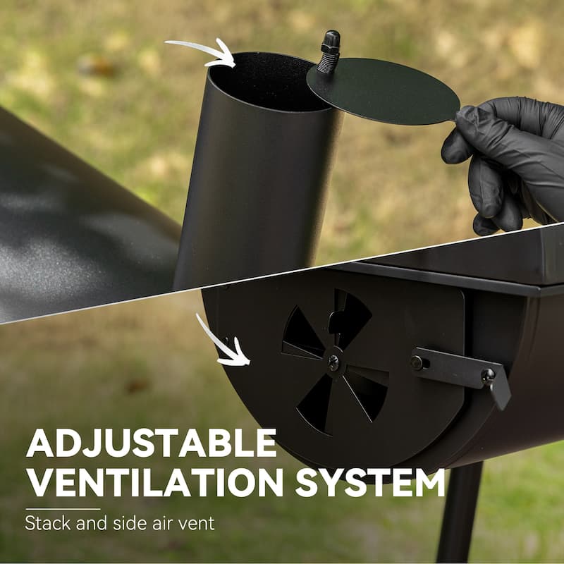 Royal Gourmet CC1830FC, Charcoal Grill with Smoker and Cover, black