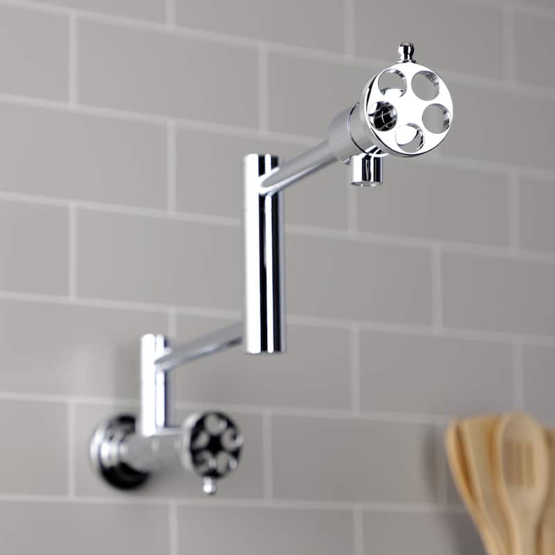 Wendell Two-Handle 1-Hole Wall Mount Pot Filler Faucet