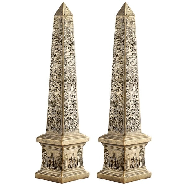 Design Toscano Golden Obelisk Of Ancient Egypt Statue Set