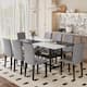 Option Light Gray White Black-Linen Chairs Seats 8