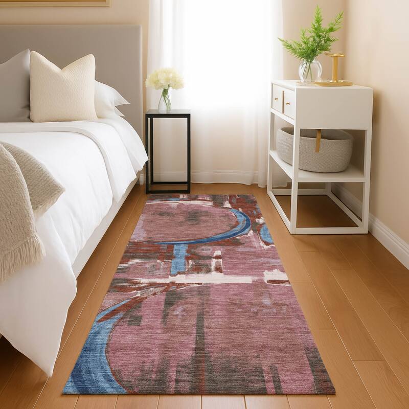Machine Washable Indoor/ Outdoor Modern Erie Chantille Rug