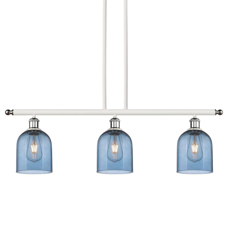 Innovations Lighting 516-3I-10-36 Bella Pendant Bella 3 Light 36" Wide - White Polished Chrome / Princess Blue