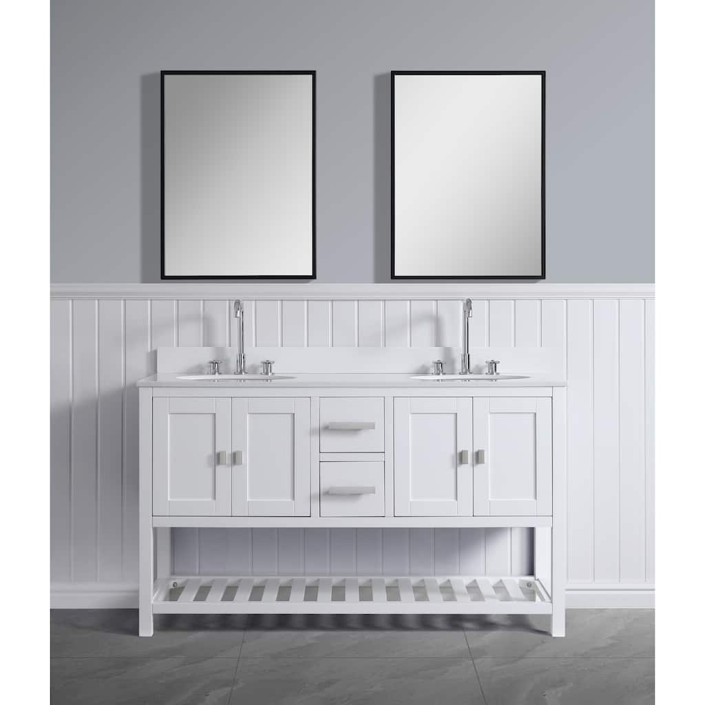 Monaco 60" Double Sink Vanity Base Only
