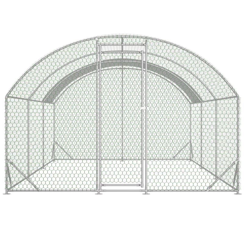 GDFStudio - Anderson Metal Walk in Chicken Coop Dome Cage Outdoor Farm Use