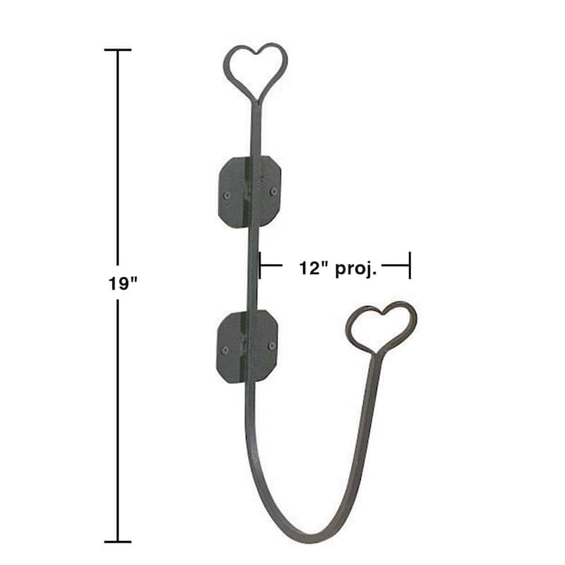 Bathroom Hose Holder Heart Black Wrought Iron | Renovator's Supply