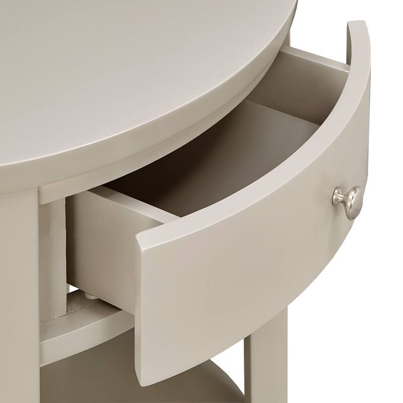 Fillmore 1-Drawer Oval Wood Shelf Accent End Table by iNSPIRE Q Modern