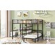 preview thumbnail 4 of 30, Minimalist Design Full Over Twin Metal Bunk Bed with Built-in Ladder,Under-Bed Desk wirh Storage Shelves