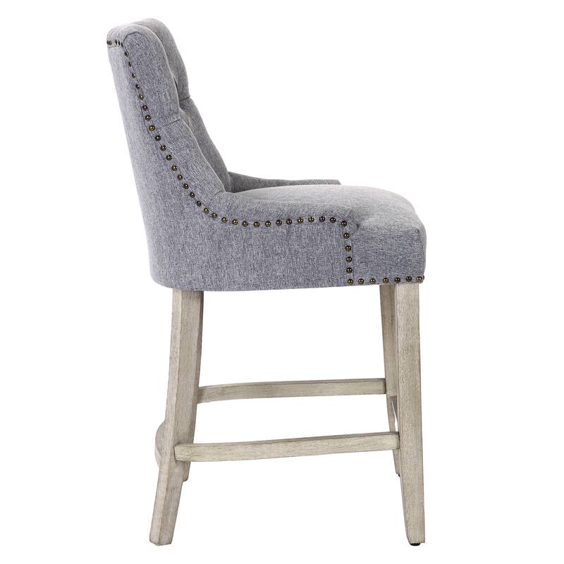 Carter 24" Upholstered Button Tufted Counter Bar Stool