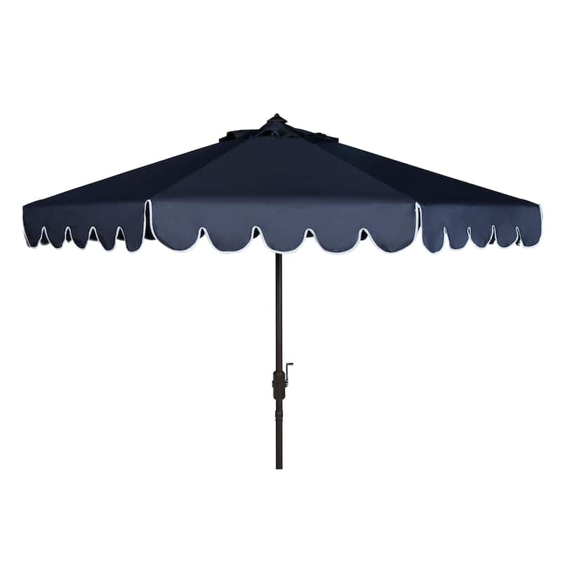 SAFAVIEH Outdoor Gracelyn 11Ft Round Crank Umbrella