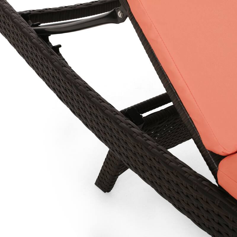 Salem Outdoor Wicker Adjustable Chaise Lounge with Cushion by Christopher Knight Home
