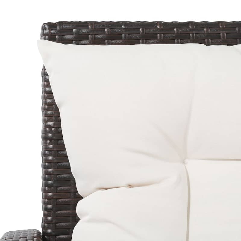 vidaXL Patio Furniture Set Conversation Set Sectional Sofa with Table Rattan - 47.2" x 27.6" x 26"