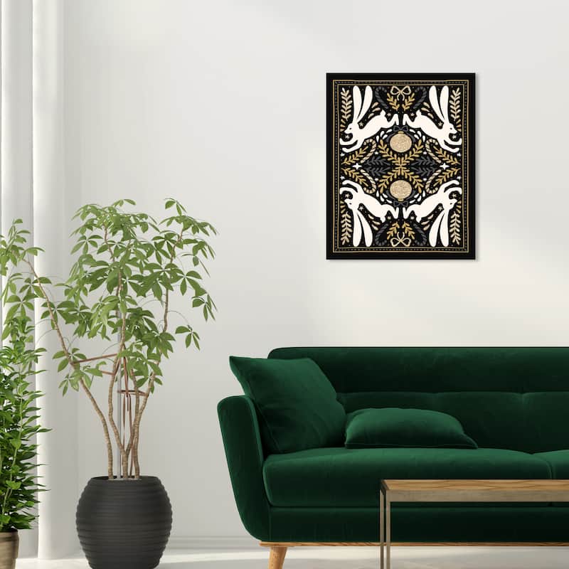 Wynwood Studio Canvas Animals Scandinavian Winter with Glitter Black Glam Wall Art Canvas Print - 20 x 24