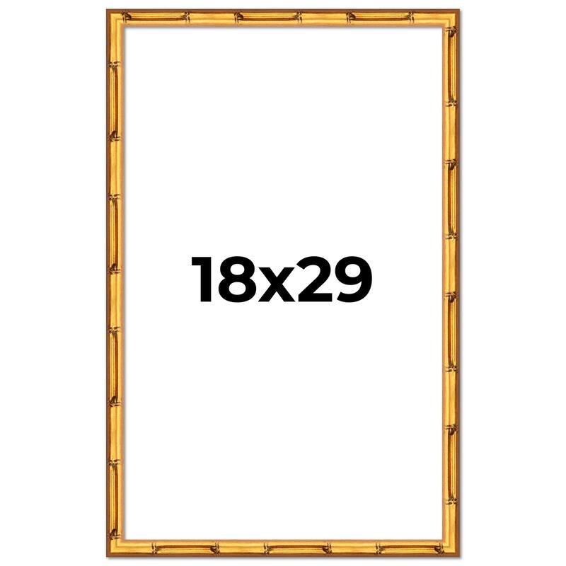18x29 Frame Gold Bamboo Solid Wood Picture Frame | 1 Inch Moulding