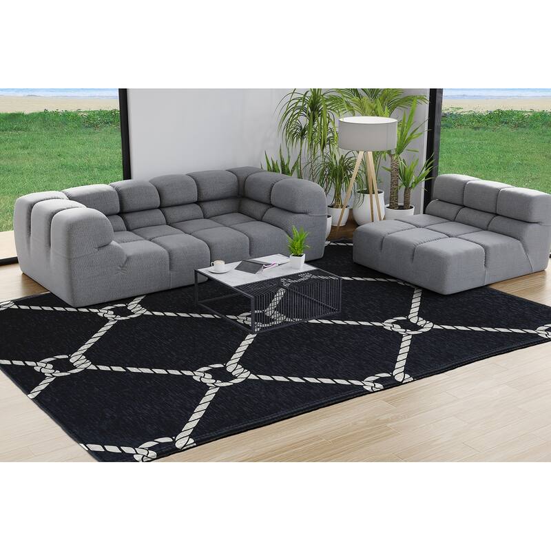 Ahoy Nautical Chenille Rug