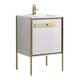 Option Mild Grey Oak - Satin Brass Hardware