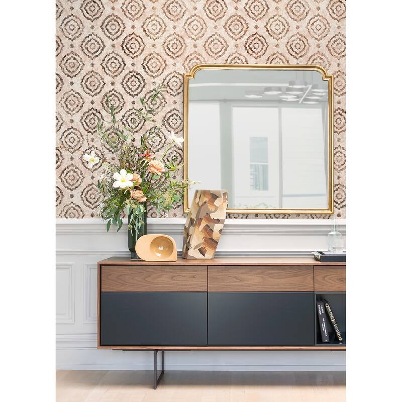 A-Street Prints Uma Rose Gold Star Medallion Wallpaper