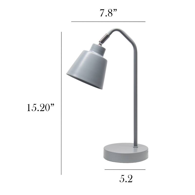 Angled Arm Desk Lamp with Adjustable Cone Shade - 16" - Gray