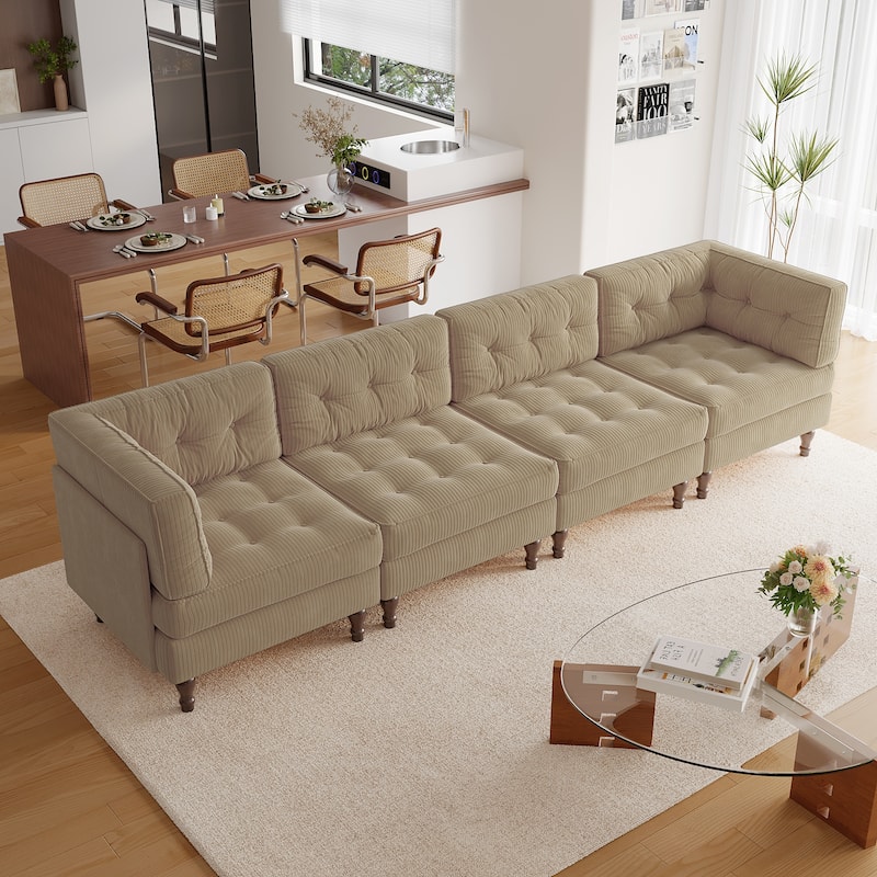 Madison Oversized Upholstered Corduroy Modular Sectional Sofa