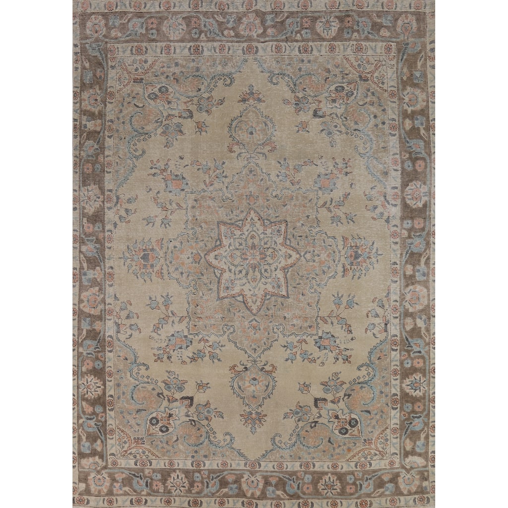 Tabriz Persian Area Rug Oriental Hand-Knotted Wool Carpet - 8'3"x 10'8"