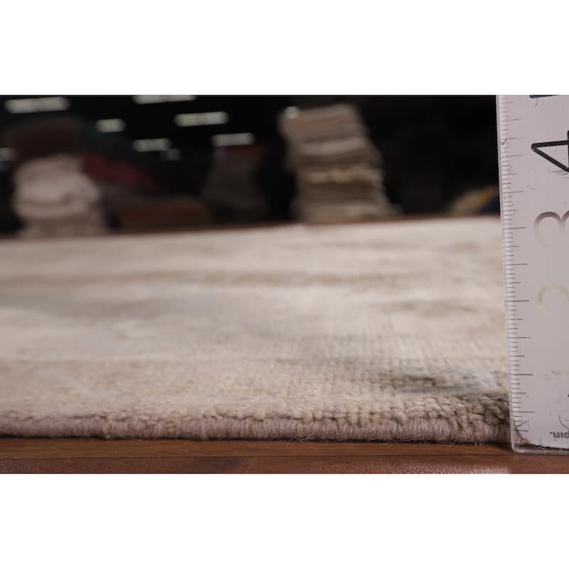 Vegetable Dye Brown Oushak Turkish Area Rug Hand-Knotted Wool Carpet - 8'2"x 10'0"