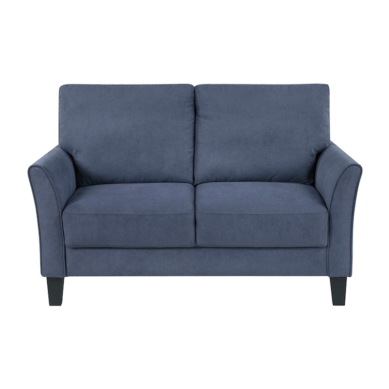 Felix 56" Textured Living Room Loveseat - Wood Finish Exposed Feet