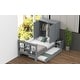 preview thumbnail 5 of 22, Twin Size Platform Bed with Twin Size Trundle and Footboard, Kids Bed Frame with Pull-Out Shelves and Storage Headboard, Grey