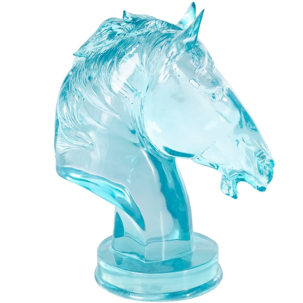 Resin Tinted Horse Decorative Sculpture - Green or Light Blue or Pink