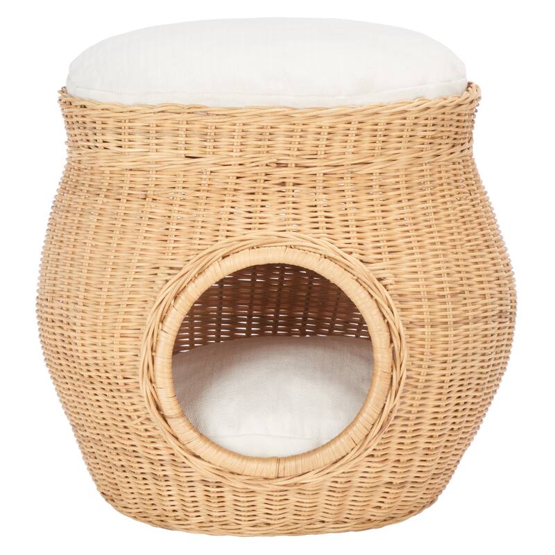 SAFAVIEH Pet Collection Suli Cat Bed W/ Cushion - 17 IN W x 16.5 IN D x 13 IN H