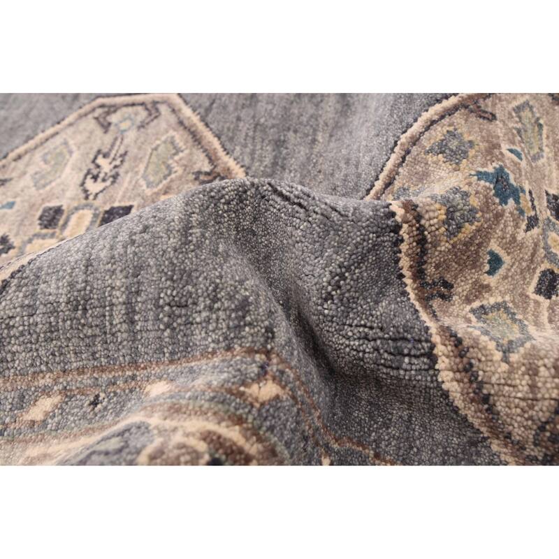 ECARPETGALLERY Hand-knotted Finest Agra Jaipur Grey Wool Rug - 7'11 x 9'9