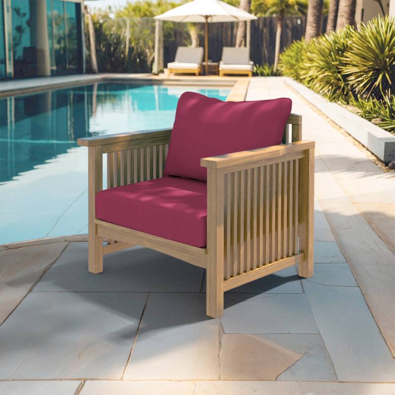 California Umbrella Outdoor Deep Seat Cushion Set, 24" x 48", Sunbrella Fabric, Densified Fiber Fill