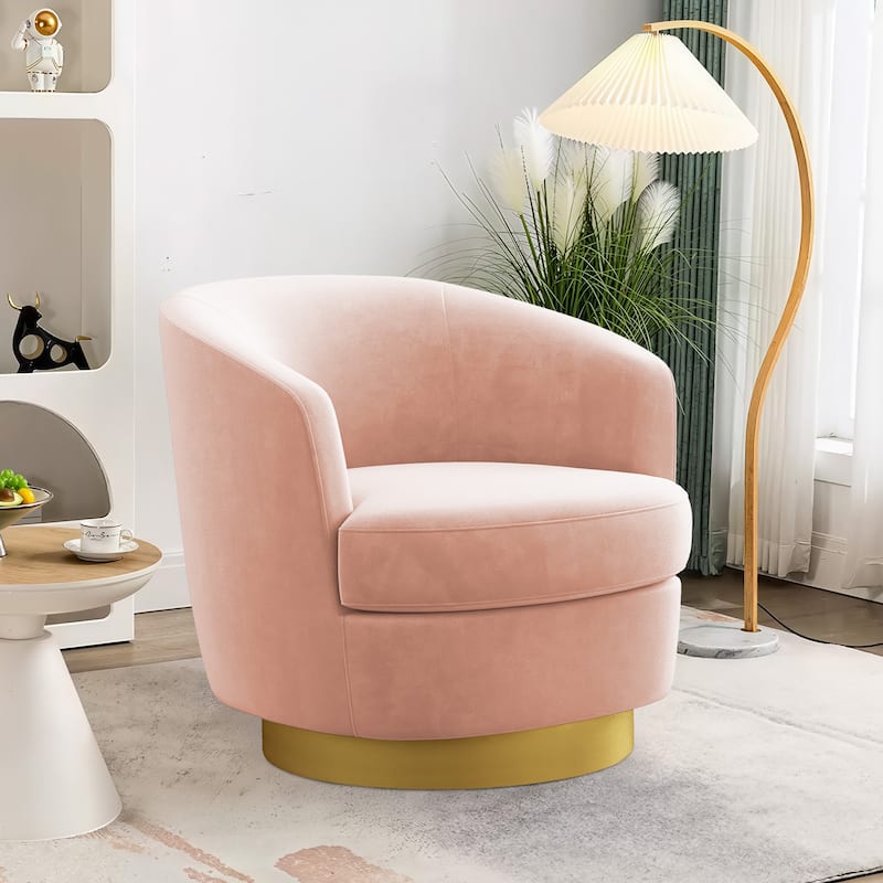 360 Degree Velvet Swivel Club Chair, Soft & Comfotable