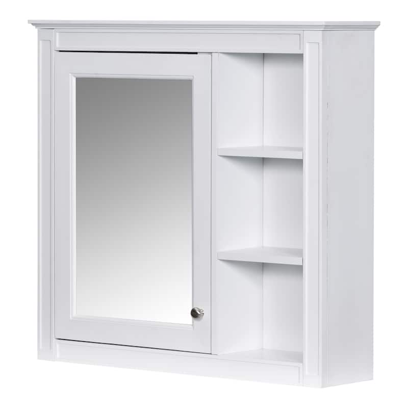 Modern Freestanding Bathroom Vanity with Multiple Storage Options and Stylish Mirror Cabinet
