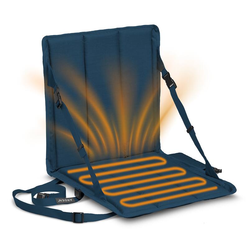 ARDEN Heated Stadium Seat, Foldable, Lightweight With Carrying Strap - Navy/Navy