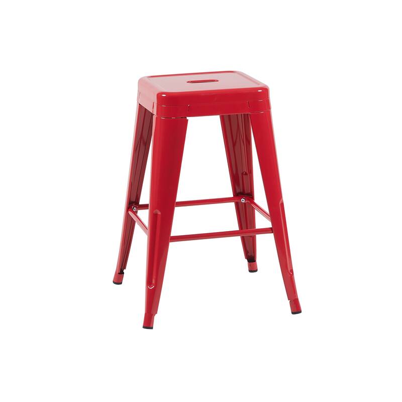 AC Pacific 24 Inch Industrial Stackable Metal Counter Stools Set of 4