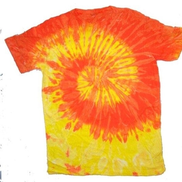 Shop ADULT LARGE SLIM FIT ORANGE YELLOW TIE DYE TEE SHIRT ...